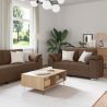 Sofa 2 pcs Brązowy 219 x 80 x 82 cm tkanina