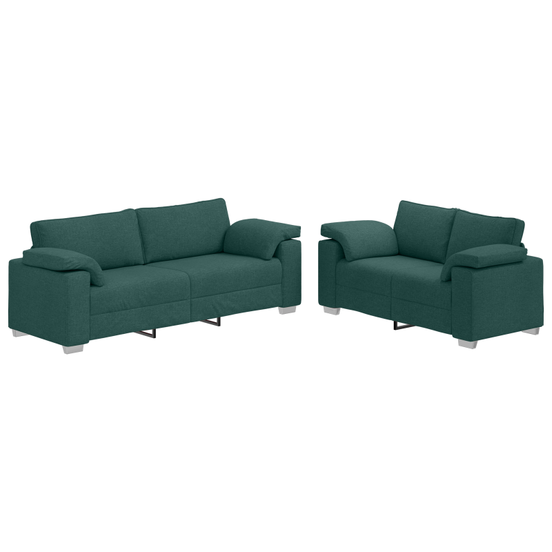 Sofa 2 pcs Ciemna zieleń 219 x 80 x 82 cm tkanina