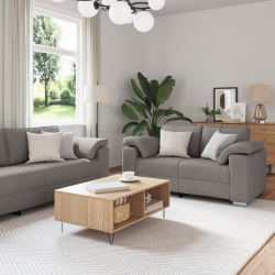 Sofa 2 pcs Ciemnoszary 219 x 80 x 82 cm tkanina