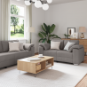 Sofa 2 pcs Ciemnoszary 219 x 80 x 82 cm tkanina