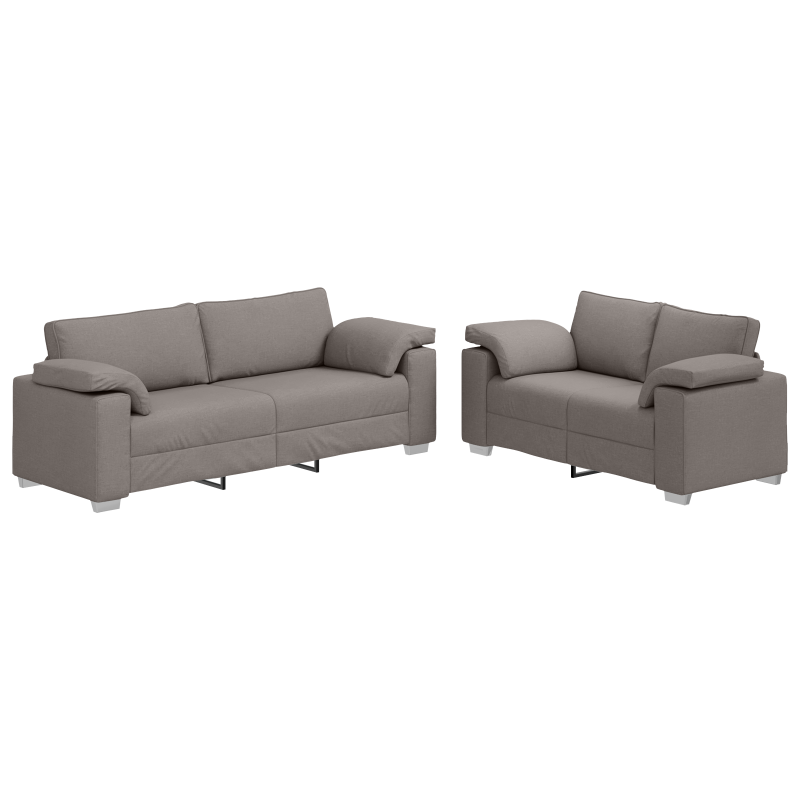 Sofa 2 pcs Ciemnoszary 219 x 80 x 82 cm tkanina