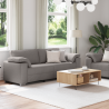 Sofa 2 pcs Ciemnoszary 219 x 80 x 82 cm tkanina