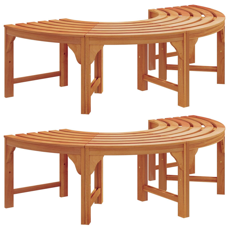 Ławka Drzewna 2 pcs Naturalny 160 x 80 x 45cm