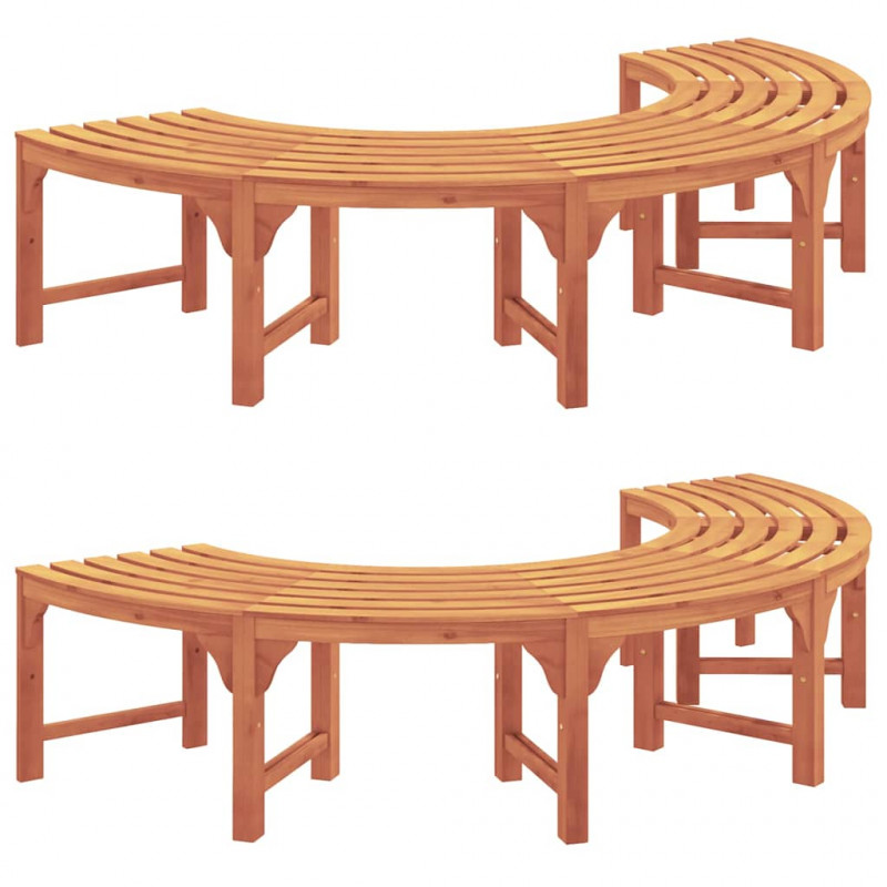 Ławka Drzewna 2 pcs Naturalny 160 x 80 x 45cm
