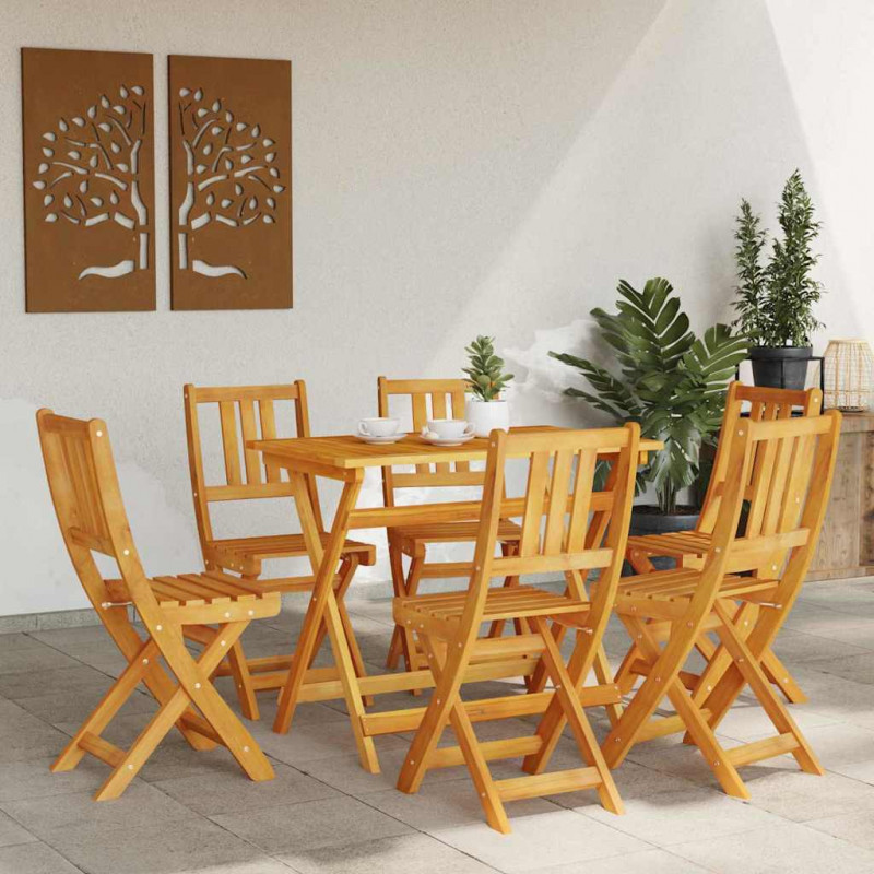 Krzesło Ogrodowe 6 pcs Olej Naturalny 40 x 42 x 85 cm