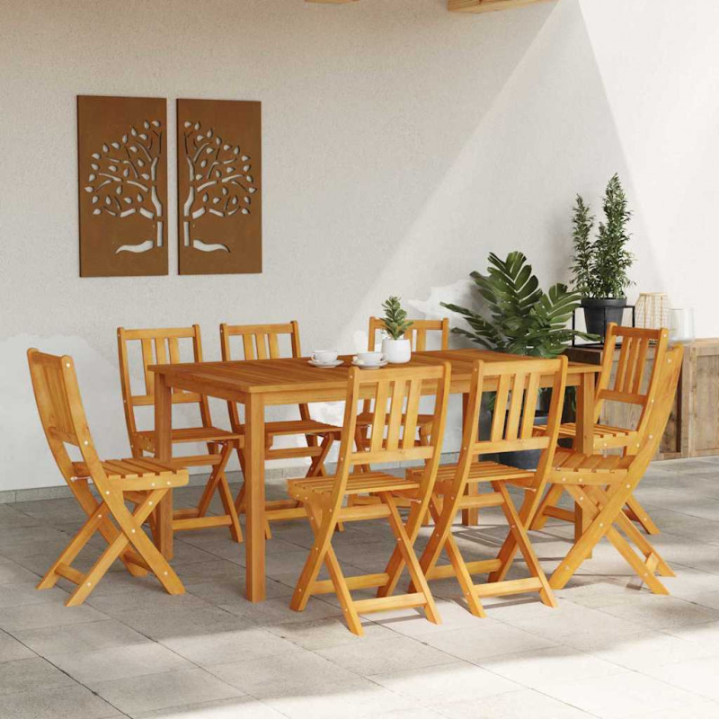 Krzesło Ogrodowe 8 pcs Olej Naturalny 40 x 42 x 85 cm