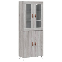 Witrynka szary dąb sonoma 69,5x34x180cm materiał drewnopochodny