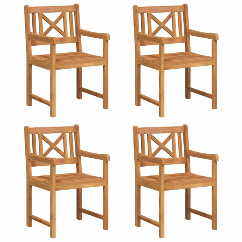 Krzesło Ogrodowe 4 pcs 56 x 56 x 90 cm Lite Drewno Akacji