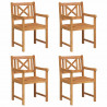 Krzesło Ogrodowe 4 pcs 56 x 56 x 90 cm Lite Drewno Akacji