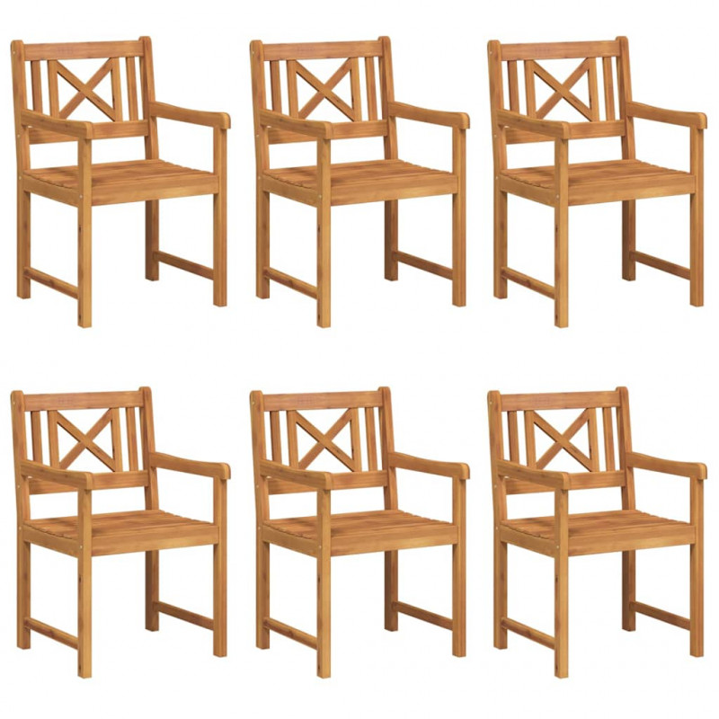 Krzesło Ogrodowe 6 pcs 56 x 56 x 90 cm Lite Drewno Akacji