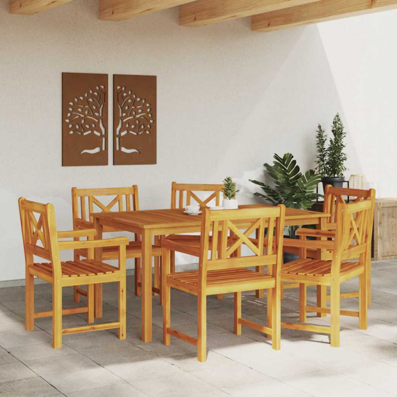 Krzesło Ogrodowe 6 pcs 56 x 56 x 90 cm Lite Drewno Akacji