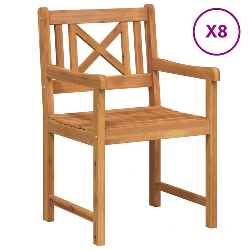 Krzesło Ogrodowe 8 pcs 56 x 56 x 90 cm Lite Drewno Akacji