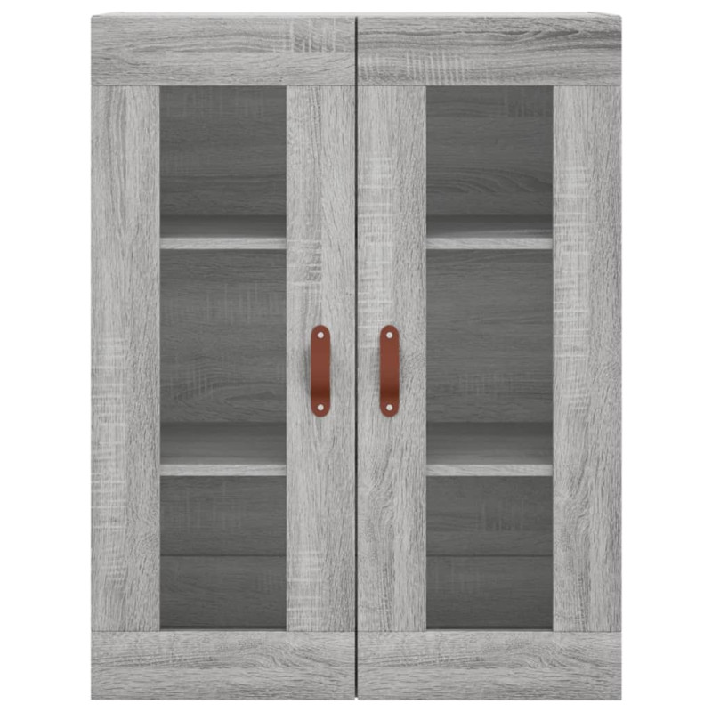 Witrynka szary dąb sonoma 69,5x34x180cm materiał drewnopochodny