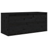 Szafki pod TV, 3 szt., czarne, lite drewno sosnowe
