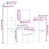 4-częściowy zestaw mebli łazienkowych, kolor dąb sonoma
