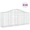 Kosze gabionowe, 18 szt, 200x30x80/100 cm, galwanizowane żelazo
