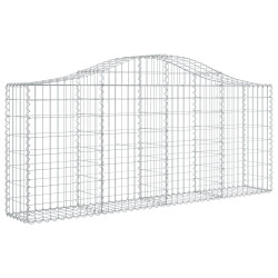 Kosze gabionowe, 18 szt, 200x30x80/100 cm, galwanizowane żelazo
