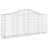 Kosze gabionowe, 18 szt, 200x30x80/100 cm, galwanizowane żelazo