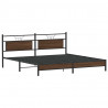 Metalowa rama łóżka, bez materaca, brązowy dąb, 200x200 cm