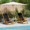Krzesło plażowe z poduszką 2 pcs Brązowy 61.5 x 123 x 82cm