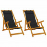 Krzesło plażowe z poduszką 2 pcs Brązowy 61.5 x 123 x 82cm
