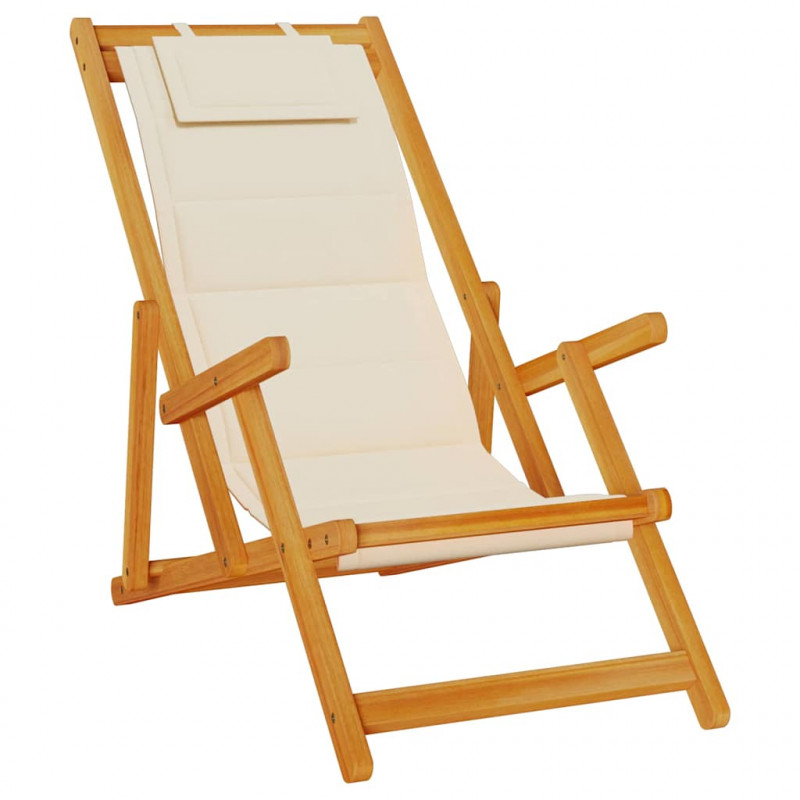 Krzesło plażowe z poduszką 2 pcs Brązowy 61.5 x 123 x 82cm