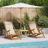 Krzesło plażowe z poduszką 2 pcs Brązowy 61.5 x 123 x 82cm