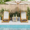 Krzesło plażowe z poduszką 2 pcs Brązowy 61.5 x 123 x 82cm