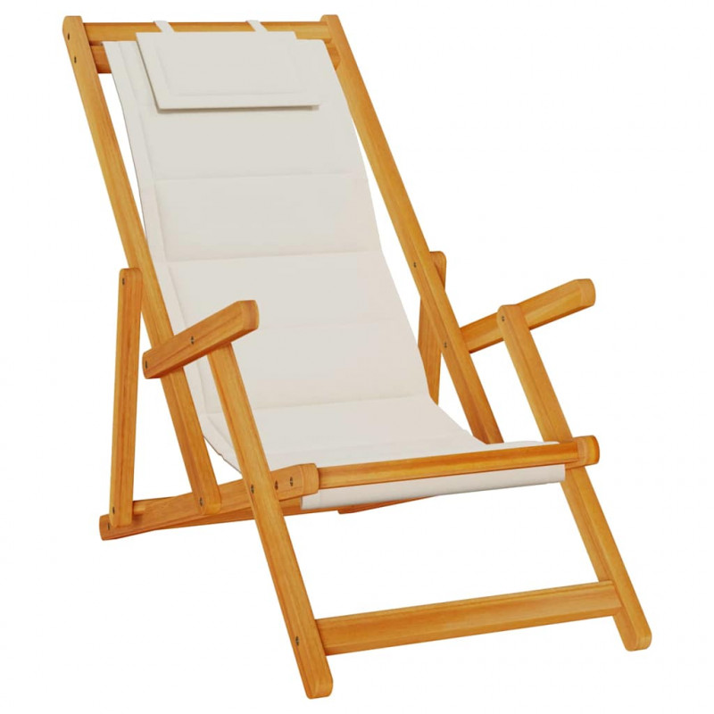 Krzesło plażowe z poduszką 2 pcs Brązowy 61.5 x 123 x 82cm