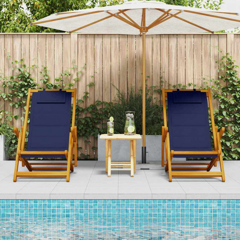 Krzesło plażowe z poduszką 2 pcs Brązowy 61.5 x 123 x 82cm