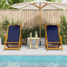 Krzesło plażowe z poduszką 2 pcs Brązowy 61.5 x 123 x 82cm