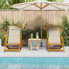 Krzesło plażowe z poduszką 2 pcs Brązowy 61.5 x 123 x 82cm