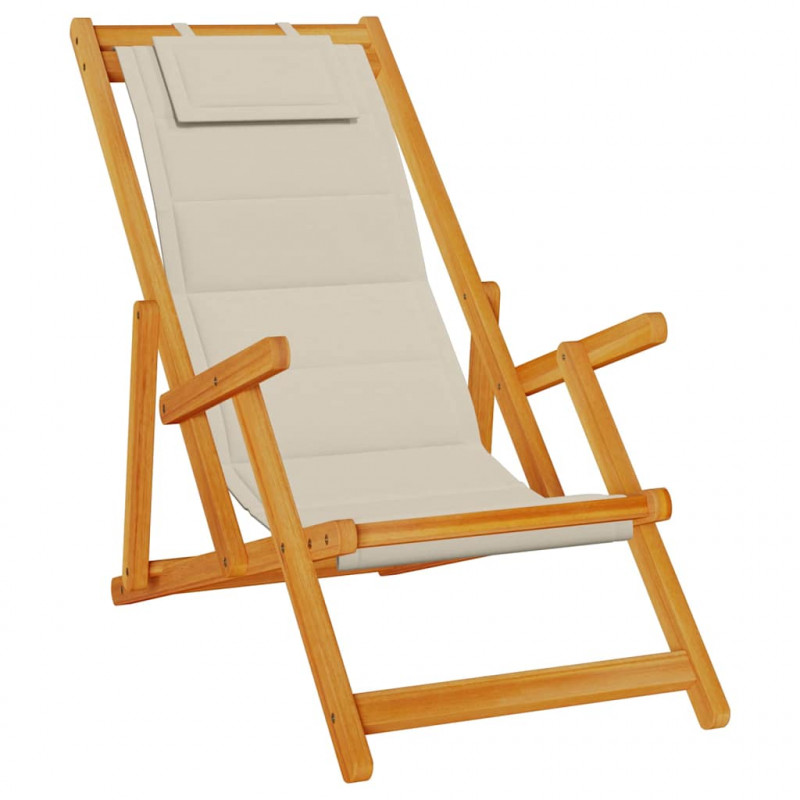 Krzesło plażowe z poduszką 2 pcs Brązowy 61.5 x 123 x 82cm