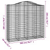 Kosze gabionowe, 5 szt, 200x50x180/200 cm, galwanizowane żelazo