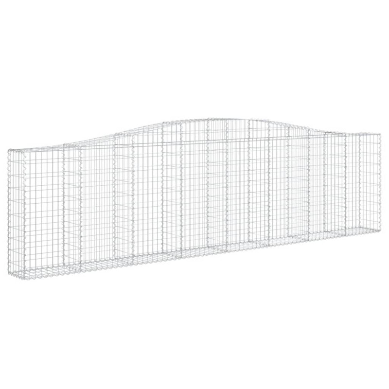 Kosze gabionowe, 15 szt, 400x30x100/120cm, galwanizowane żelazo