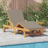 Leżak 2 pcs Ciemnoszary 200 x 67 x 84 cm Lite Drewno Akacji