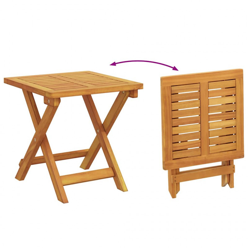 Leżak 3 pcs Beżowy Lite Drewno Akacji