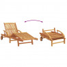 Leżak 3 pcs Beżowy Lite Drewno Akacji