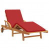 Leżak 3 pcs Czerwony 40 x 40 x 40cm Lite drewno akacjowe