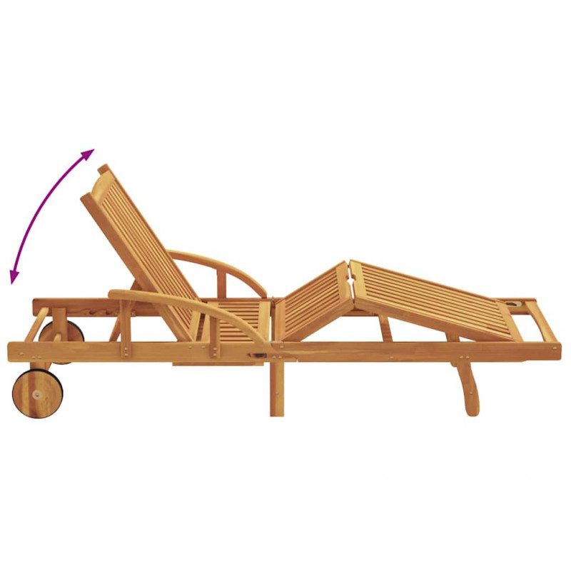 Leżak 3 pcs Czerwony 40 x 40 x 40cm Lite drewno akacjowe