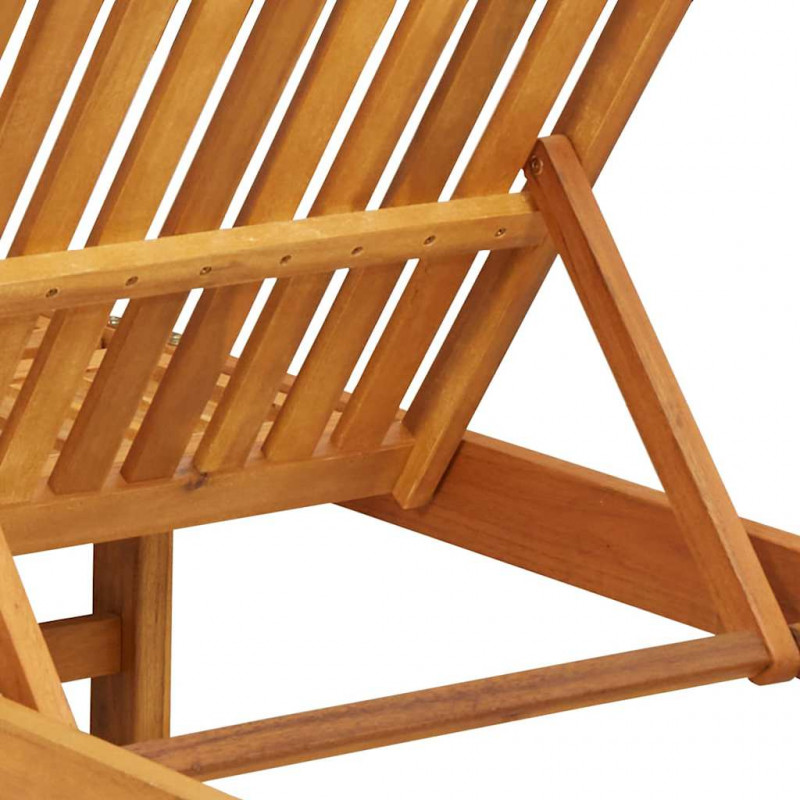Leżak 2-osoba 2 pcs Brązowy Lite Drewno Akacji