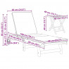 Leżak 2-osoba 3 pcs Brązowy Lite Drewno Akacji