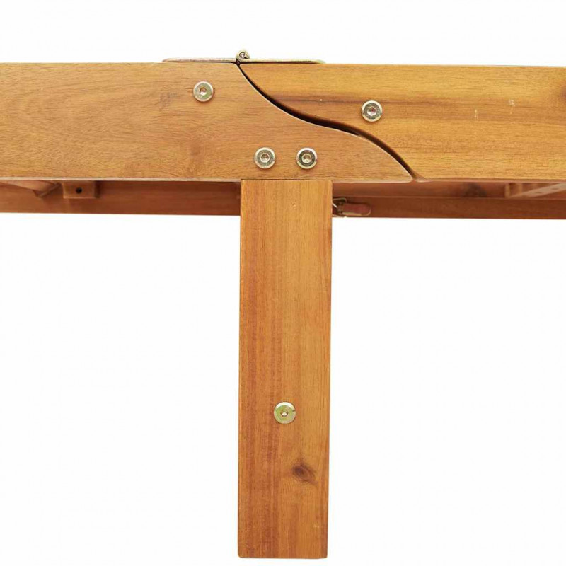 Leżak 2-osoba 3 pcs Brązowy Lite Drewno Akacji