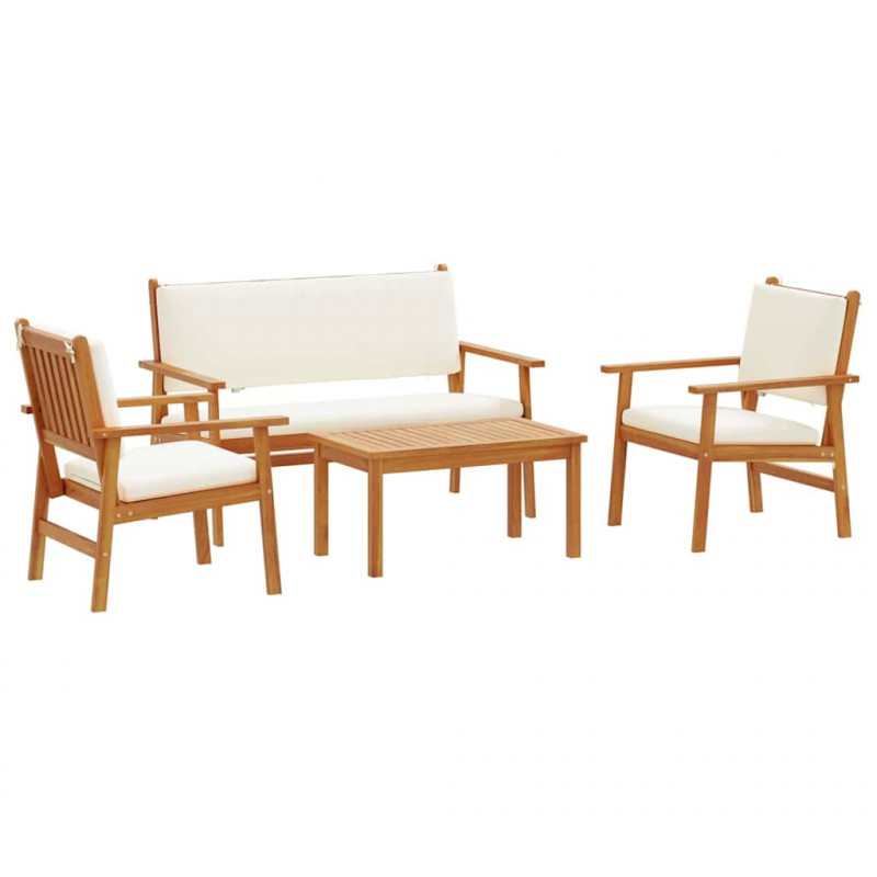 Zestaw Sof na Ogród 4 pcs Brązowy 120 x 65,5 x 79 cm