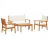 Zestaw Sof na Ogród 4 pcs Brązowy 120 x 65,5 x 79 cm