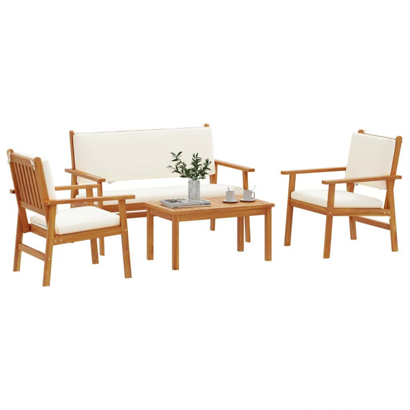 Zestaw Sof na Ogród 4 pcs Brązowy 120 x 65,5 x 79 cm