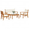 Zestaw Sof na Ogród 4 pcs Brązowy 120 x 65,5 x 79 cm