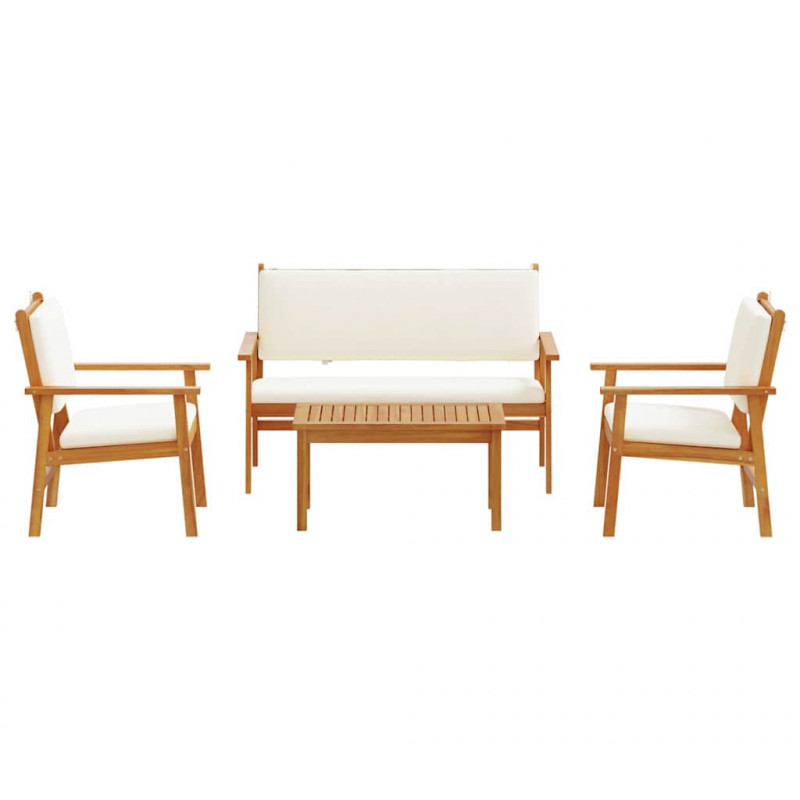 Zestaw Sof na Ogród 4 pcs Brązowy 120 x 65,5 x 79 cm