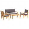 Zestaw Sof na Ogród 4 pcs Brązowy 120 x 65,5 x 79 cm