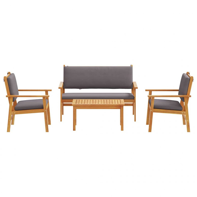Zestaw Sof na Ogród 4 pcs Brązowy 120 x 65,5 x 79 cm